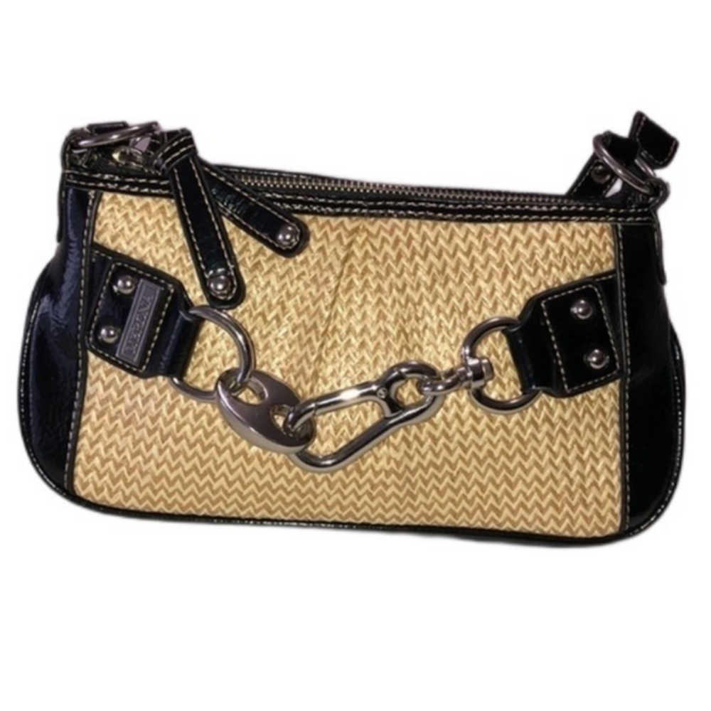 Merona - Black Patent Leather/Wicker Handbag